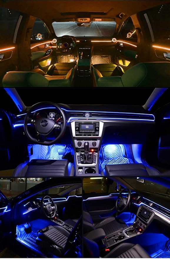 Car LED Interior Lights Strip APP Control, Car Neon Lights Kit with 236 inches Fiber Optic, Music Mode Sound Active Cars Atmosphere Ambient Lighting Kit (6 in 1)