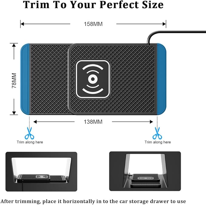 Wireless Charging Pad for Car for BMW X3 F25 2011-Present, 20W Fast Wireless Car Charger Pad Type-C/USB Non-Slip Phone Charging Mat,A 30cm Cable Type-C Plug