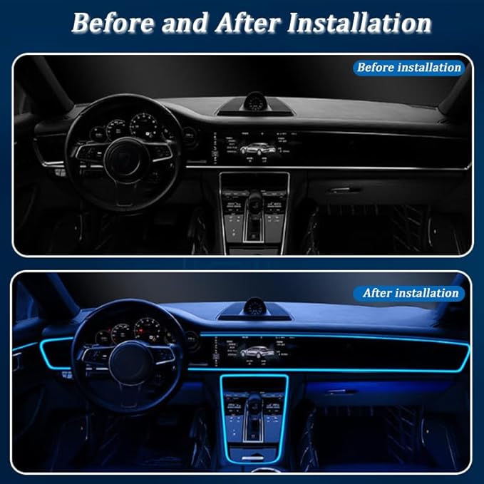 Car Interior Lights for BMW 3er M3 E90 E91 E92 E93 F30 F31 F34 F35 F80, Car Ambient Lighting Kits, Multiple Light Modes, Interior Car LED Strip Lights with Remote Control, Sync to Music, 8m