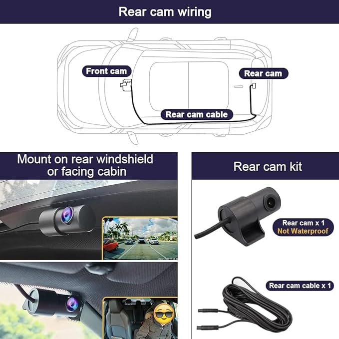 Fitcamx Front 2K Rear 1080P Dash Cam for 2021-2025 Ford F150 F250 Limited XLT XL Raptor Lariat Platinum King Ranch Tremor, OEM Look, Dual HD Video, Loop Recording WiFi, G-Sensor, Easy to Use, 64GB