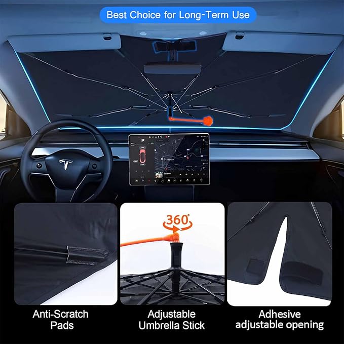 Palm Tree Car Sun Shade Umbrella Beach Coconut Tree Windshield Sun Shade for Car Rotable Umbrella Block UV & Heat Sunshades for Front Window Sunshade Covers for Auto Sedan SUV Pickup