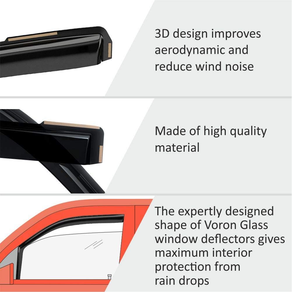 Voron Glass in-Channel Extra Durable Rain Guards for GMC Savana 4500 2009-2025, Window Deflectors, Vent Window Visors, 2 Pieces - 200283