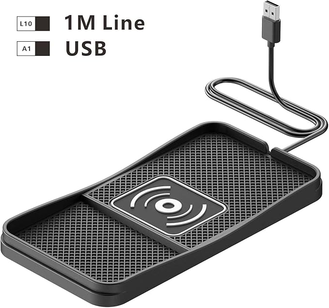 Car Wireless Charger Pad for Audi S7 2013-2018 2020-2025, Fast Car Wireless Charging Pad for Car Center Console, Non Slip Charging Mat,1M-USB