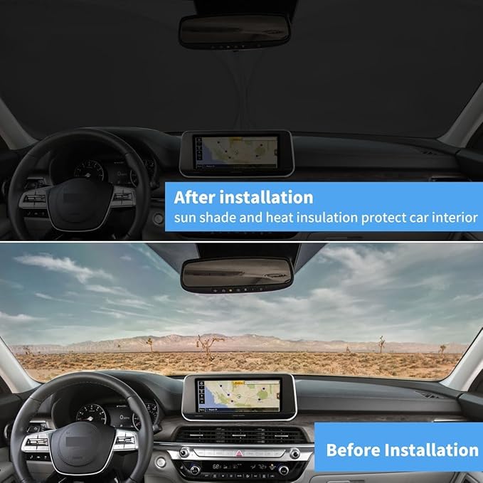 Windshield Sun Shade for 2019-2026 Chevy Silverado 1500, Custom Fit Car Front Window Sunshade for Chevy Regular/Crew/Double Cab 2Dr 4Dr, Foldable Sun Visor, UV Heat Blocking Keep SUV Cool