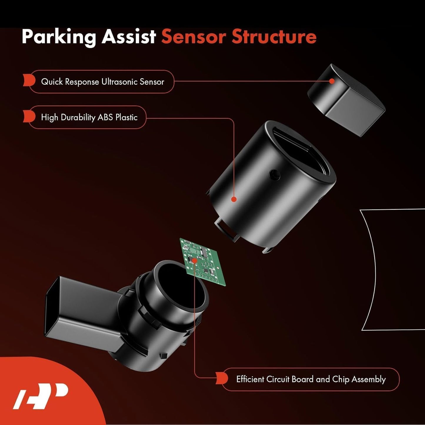A-Premium 2-PC Rear Reverse Backup Parking Assist Sensor Compatible with Select Ford & Lincoln & Mercury - F-150, F-250 F-350 F-450 F-550 Super Duty, Explorer, Escape, Expedition, Blackwood, Mariner