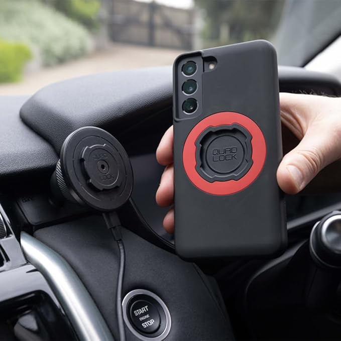 Quad Lock Adhesive Dashboard/Console Car Phone Holder Kit with MAG Wireless Charging Head V2 and MAG Phone Case for iPhone 13 Pro