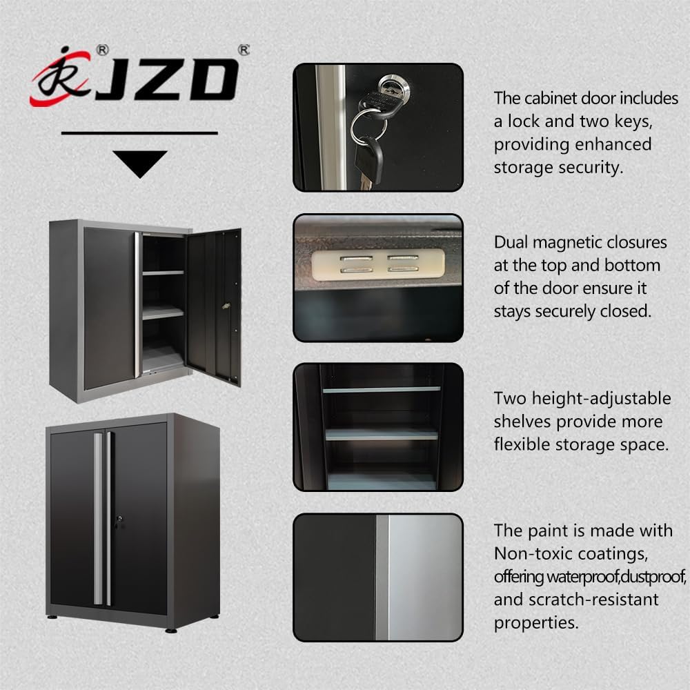 Metal Workbench Cabinet Set, Tool Cabinets with Drawers, for Workshop Basement Utility Room