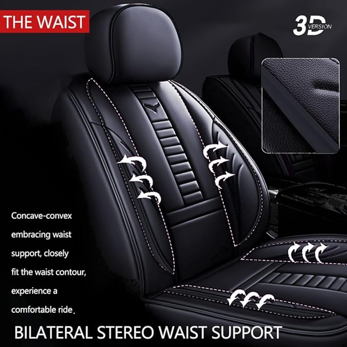 for Toyota CHR Seat Covers 2018-2026, Full Coverage Customized Car Seat Covers, Premium Leather Waterproof Stain-Resistant Easy to Install (Luxury 2 Seats, Black)