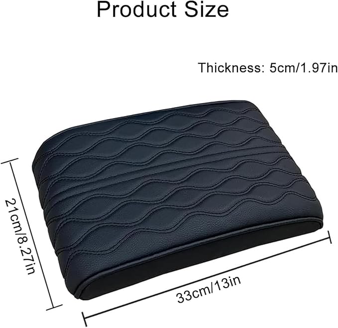 Leather Car Armrest Box Pad for Tesla Cybertruck 2023 2024, Memory Foam Car Center Console Cover Comfort Waterproof Arm Rest Cushion Pad Universal Accessories,E/Coffee