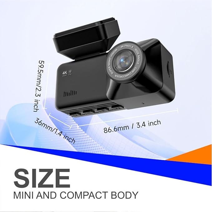 2026 New Osmo Dashcam Pro 3.0 4K Front and Rear Dash Cam, 4K + 1080P Dash Camera for Car with Night Vision (WiFi+GPS+64GB)
