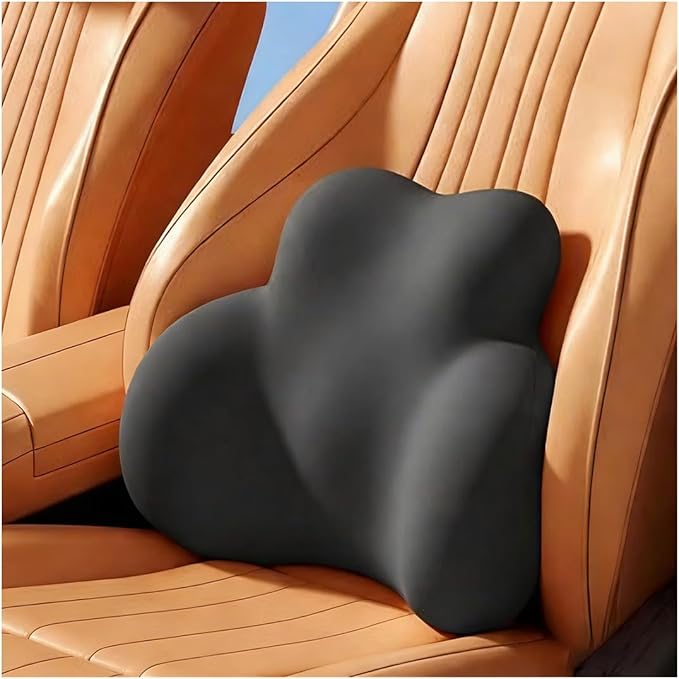 Car Lumbar Support Pillow for Ford Explorer Electric SUV 2024 Memory Foam Back Support Cushion Breathable Car Seat Lumbar Pad Accessories,Dark Gray
