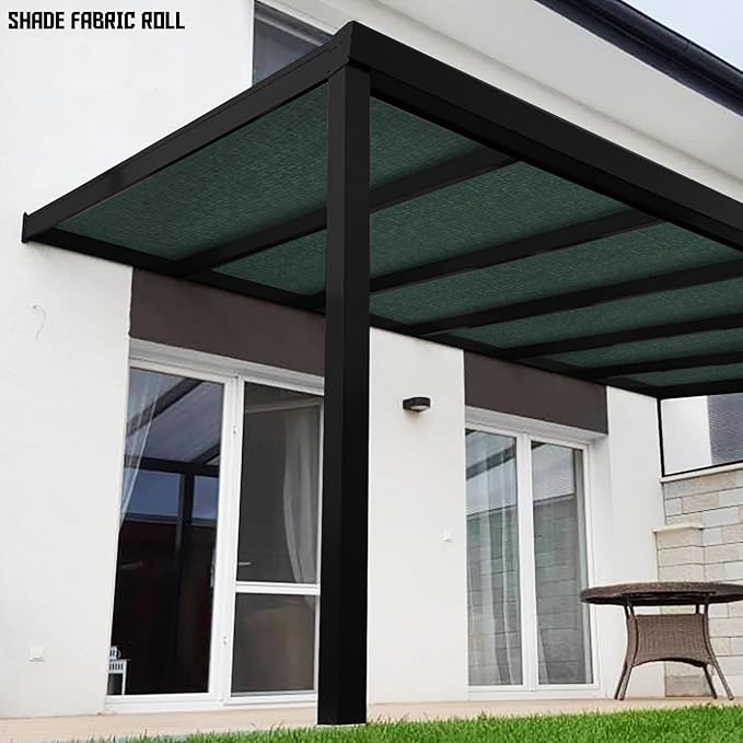 TANG Sun Shade Fabric Roll 8'x3' Shade Cloth for Garden Dark Green HDPE Mesh Shading Pergola Cover Replacement Canopy, 95% Blockage Sunshades for Outdoor Patio Backyard Plant