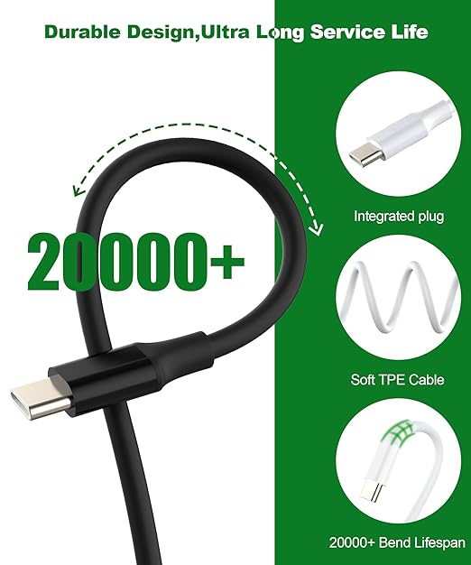 2-in-1 Headset Bypass Cable for Motorcycle, CarPlay Jumper Adapter, Enable CarPlay on Harley/Indian/Goldwing Without Bluetooth Headset, USB-C to USB-C Support Charging,Black/3.3Ft