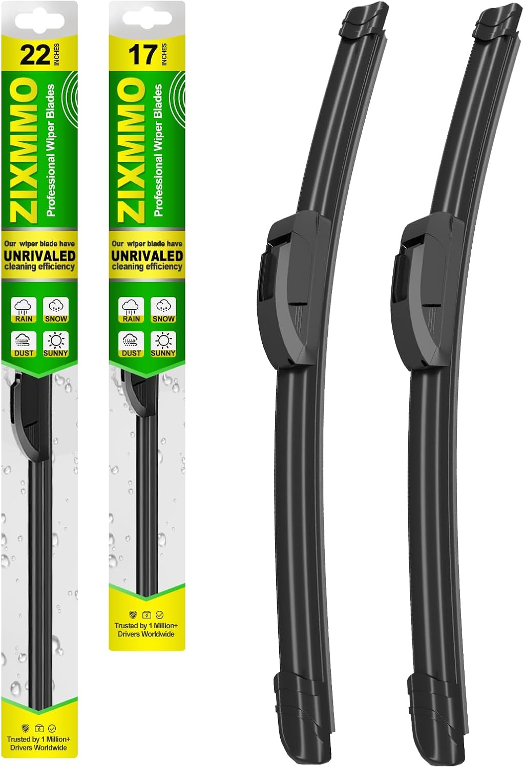 OEM Quality 22in + 17in Premium All-Season Windshield Wiper Blades for Original Equipment Replacement(Set of 2)