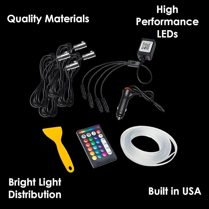 ORACLE Lighting 4236-333 ColorSHIFT Fiber Optic LED Interior Kit fits 2018 2023 Wrangler JL/Gladiator JT - Quality Materials - Integrated Edge for Easier Installation
