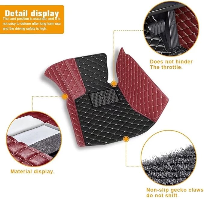 Custom Car Floor Mats for 96% Sedan SUV Sports Car Protection Full Coverage Pads Anti-Slip Leather Floor Lining All Weather Car Floor Mats (red)