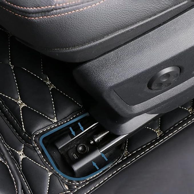 Car Floor Mats Automotive Floor Mats Vehicle Specific All Weather Protection Custom Compatible with Most of 98% Cars SUVs (Black with White bar)
