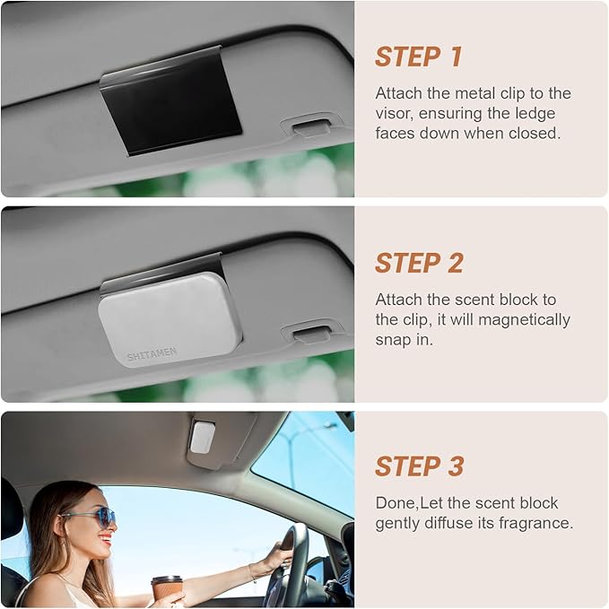 Car Air Freshener, Stone Air Freshener, Automotive Odor Eliminator for Visor Clip- Car Fresheners Long Lasting - CLIP INCLUDED (Cabana/Starter Kit)