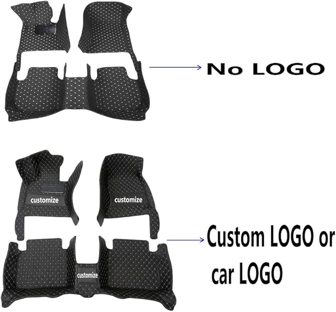 KaiLaiCarCustom Automotive Car Floor Mats for 99.99% Sedan SUV Sports Car Men Women Protection Full Coverage Pads Anti-Slip Leather Floor Lining (Purple Diamond + Black Strip, D- Diamond + Strip)