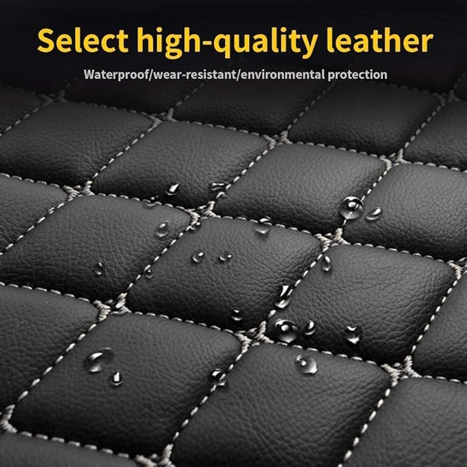 Custom Making Car Floor Mats for 90% Car Model Luxury Leather All Weather Waterproof Anti-Skid Full Coverage Liners (red)