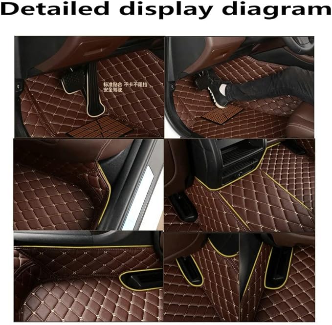 KaiLaiCarCustom Automotive Car Floor Mats for 99.99% Sedan SUV Sports Car Men Women Protection Full Coverage Pads Anti-Slip Leather Floor Lining (Black Mat Black Line, A - Diamond)