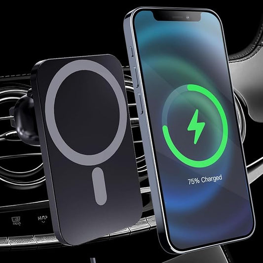 for MagSafe Car Mount Charger, 15W Magnetic Wireless Car Charger for iPhone 17/17 Pro/17 Pro Max/Air/16 15 14 13 12 Pro Max Plus mini, Magnet Cell Phone Holder for Air Vent (Black)