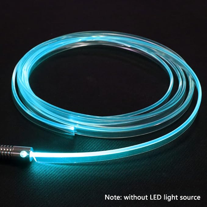 Super Bright MMA Plastic Optic Fiber Side Glow Unibody Band Edge Cable Car LED Illumination Optic Fiber Band Car Interior Atmosphere Lights (3.28ft)