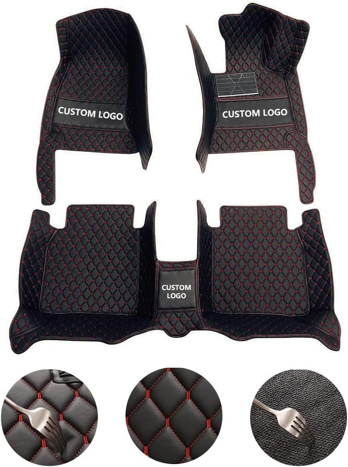 Custom All-Weather Protection Leather Car Floor Mats for Cars Sedan SUV Sports Car Waterproof Floor Mat (Gray)