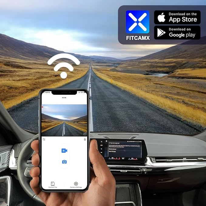Fitcamx 4K Dash Cam Suitable for Land Rover Defender 2020-2026 90 110 Octa 130 (L663), OEM Factory Look, UHD 2160P Video, Built-in WiFi & APP, Loop Recording, Gravity Sensor, Plug & Play, 64GB Card