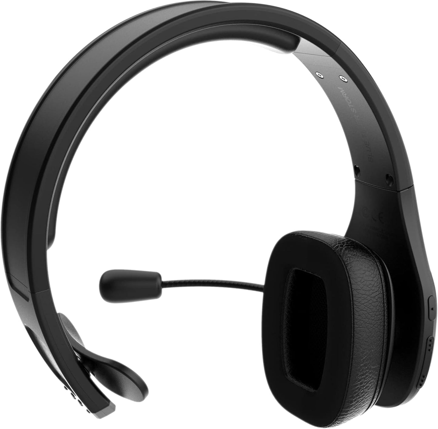 Blue Tiger Storm Black - Premium Trucker Bluetooth Headset - Wireless Noise Canceling Mono Headset with Mic - High-Fidelity Sound, 30-Hour Talk Time, USB-C Charging - for Truck Drivers, Bluetooth 5.0