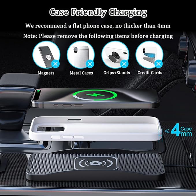 Wireless Car Charger Pad for BMW 3 Series M3 E90 E91 E92 E93 F30 F31 F34 F35 F80, Type-C/USB 20W Car Wireless Charger Non-Slip Phone Charging Pad Car Accessories,B 30cm Cable USB Plug