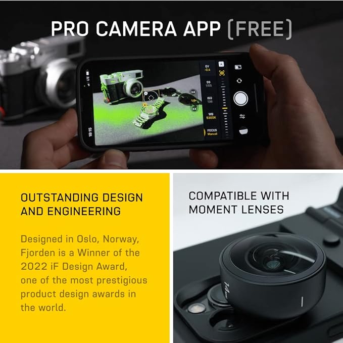 FJORDEN Pro Bundle for iPhone 13 Pro - Includes Fjorden Camera Grip, MagSafe iPhone Case, Wrist Strap & Carry Case - Shoot Like A Pro with Your iPhone