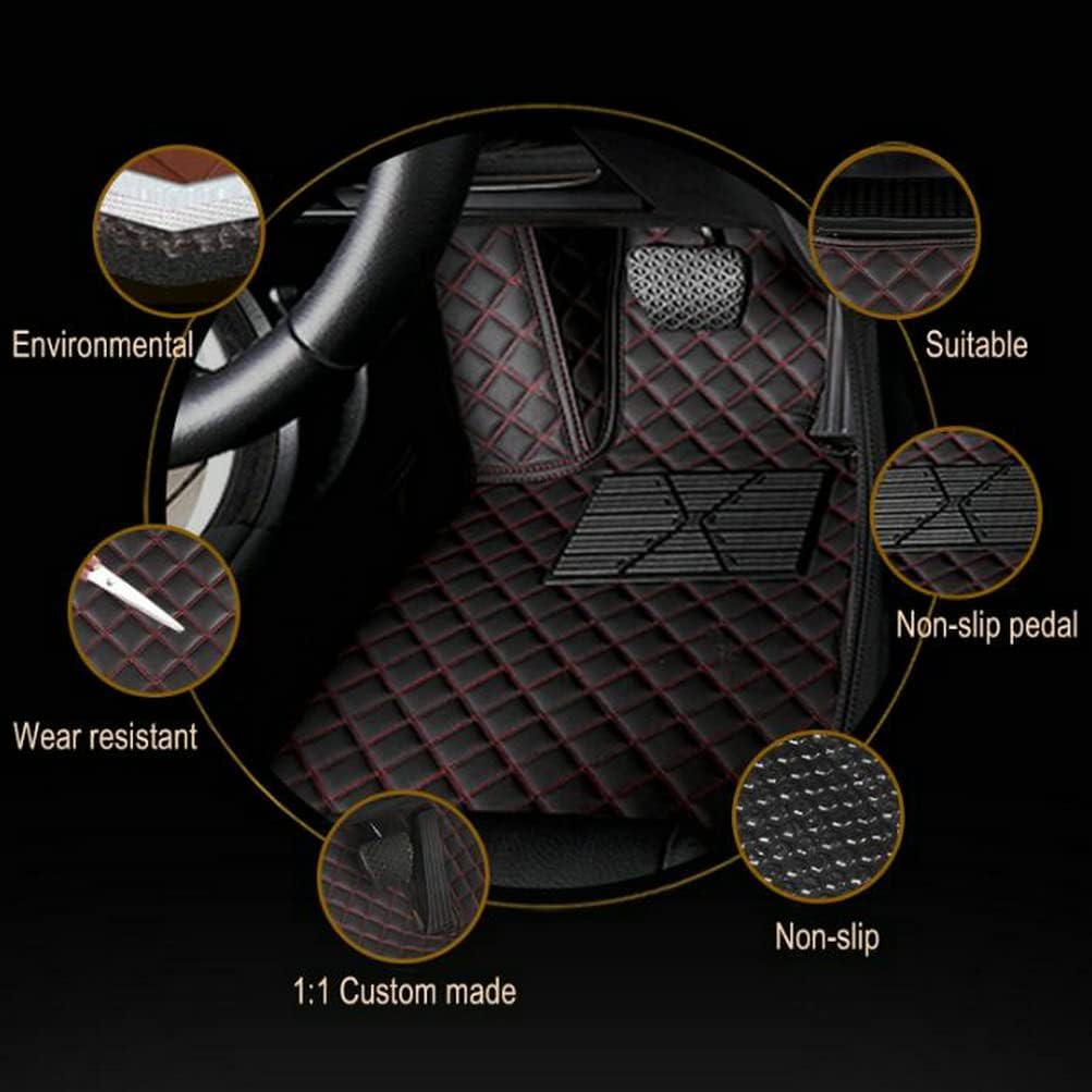 TAHALICustom Colors Car Floor Mats Black Pink for 99.9% Sedan SUV Sports， All-Weather Liners Car Floor mat，Luxury Leather Automotive Floor Mats (Blue Black,3D Floor Mats)