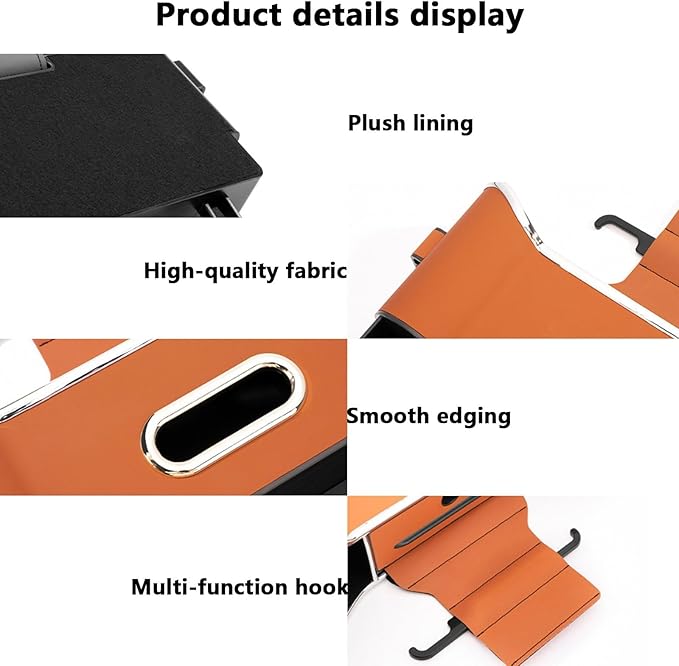 Multifunctional Car Seat Back Storage Box, Multifunctional Car Logo Seat Back Storage Box, Universal back seat car organizer, Car Tissue Organizer Back Seat with 2 Drink Cup Holder (Orange)