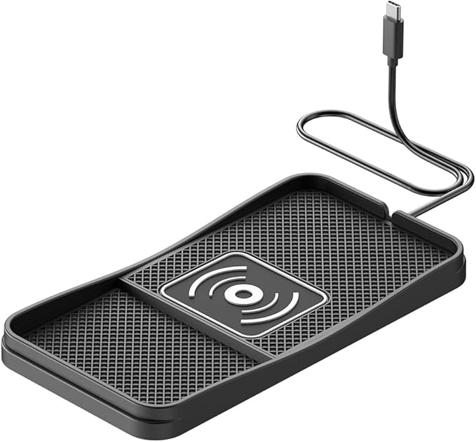 Car Wireless Charger Pad for Ford Bronco Flex Freestyle/Mustang Mach-E 2005-2025, Type-C/USB 20W Fast Wireless Car Charger Pad Non-Slip Cordless Charging Mat,A-30cm Cable Type-C Plug
