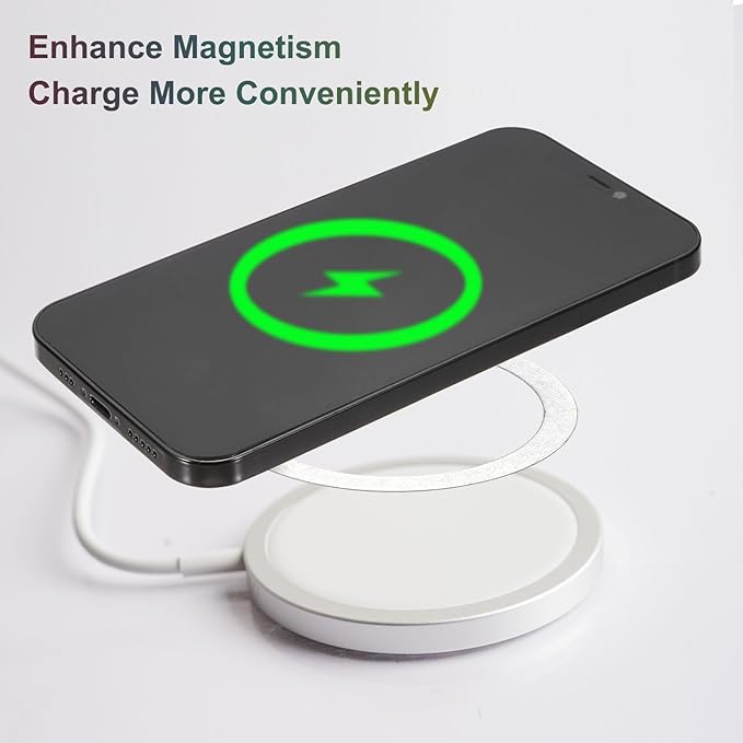 uxcell Magnetic Adapter Ring, 2Pcs Magnetic Sticker Ring ABS Universal Magnet Wireless Charging Conversion Kit for Mobile Phone Case Wireless Charger, Red