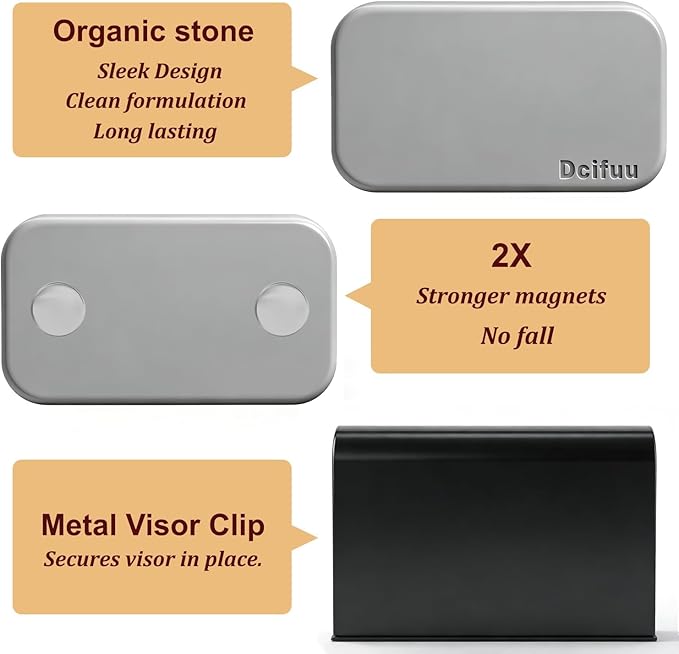 Car Air Freshener - Stone Air Freshener - Car Odor Eliminator - Long Lasting Scent - Car Scent - VISOR CLIP INCLUDED (Amber/set)