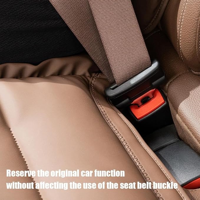 Skin-Friendly & Dirt-Repellent Leather Seat Cushions, 2026 Car Seat Cushion for Driving, 1.57" Thick Comfort Seat Protector, Universal Non-Slip Memory Foam Pad for Car (Orange, Front Seat Cushion)