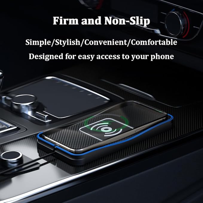 Wireless Car Charger Pad for Tesla Model S 2012-2016 2017-2021 2022-2026, Type-C/USB 20W Car Wireless Charger Non-Slip Phone Charging Pad Car Accessories,B 30cm Cable USB Plug