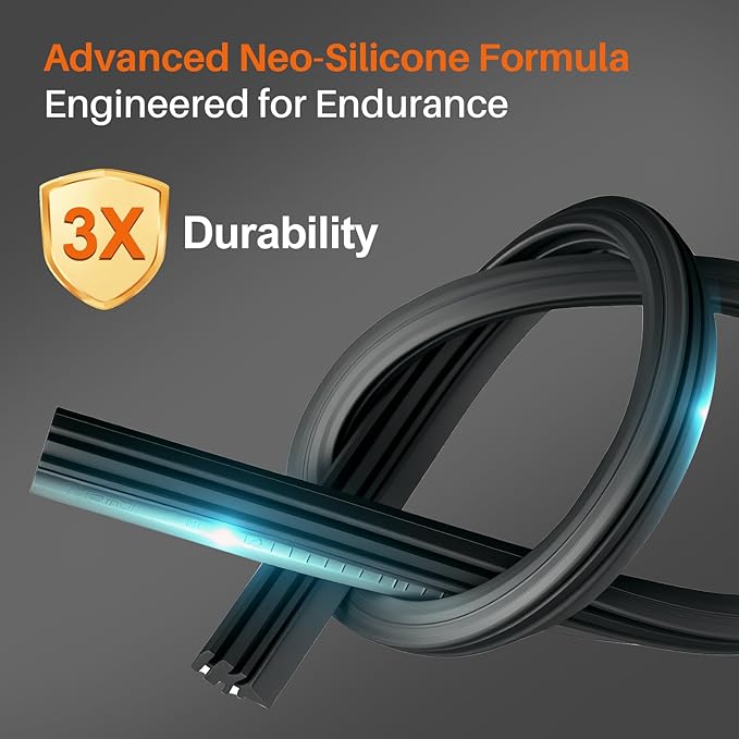 DOG TAIL Water Repellent Silicone Wiper Blades 28" 20" Set with Multiple Adapters and 2 Refills, Automotive Replacement Front Windshield Wiper Blades for My Car with Water Repellency Formula DropClear