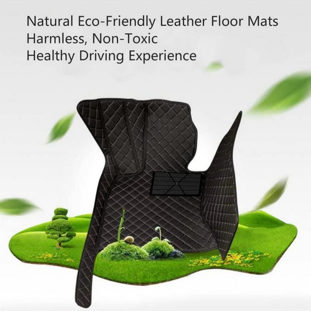 Custom All-Weather Protection Leather Car Floor Mats for Cars Sedan SUV Sports Car Waterproof Floor Mat (Black+red)