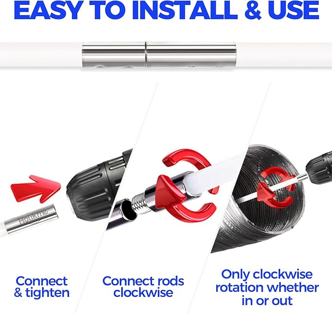 Holikme 30 Feet Dryer Vent Cleaner Kit,Flexible Lint Brush with Drill Attachment, Extends Up to 30 Feet for Easy Cleaning, Synthetic Brush Head, Use with or Without a Power Drill, Grey
