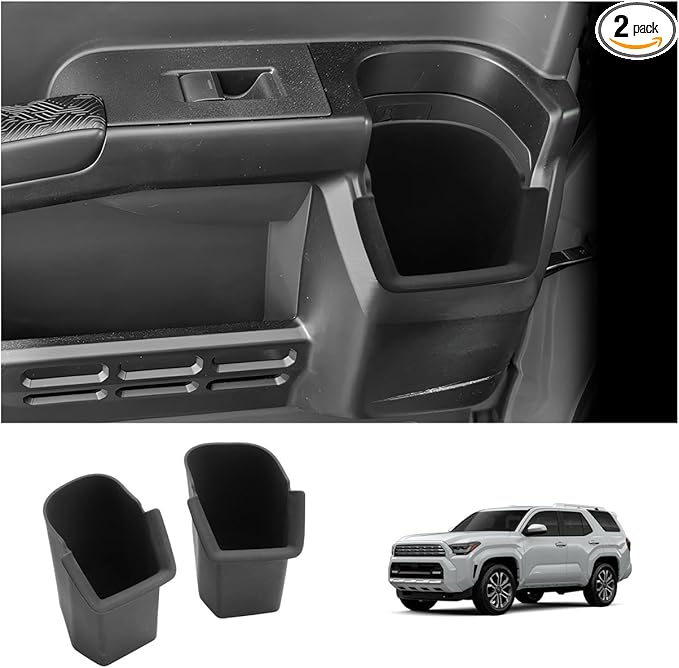LUWU 2025 2026 4Runner Center Console Cup Holder Compatible with 2025 2026 Toyota 4Runner Interior Accessories Rear Seat Door Side Silicone Cup Holder Insert 4Runner 2026 Accessories
