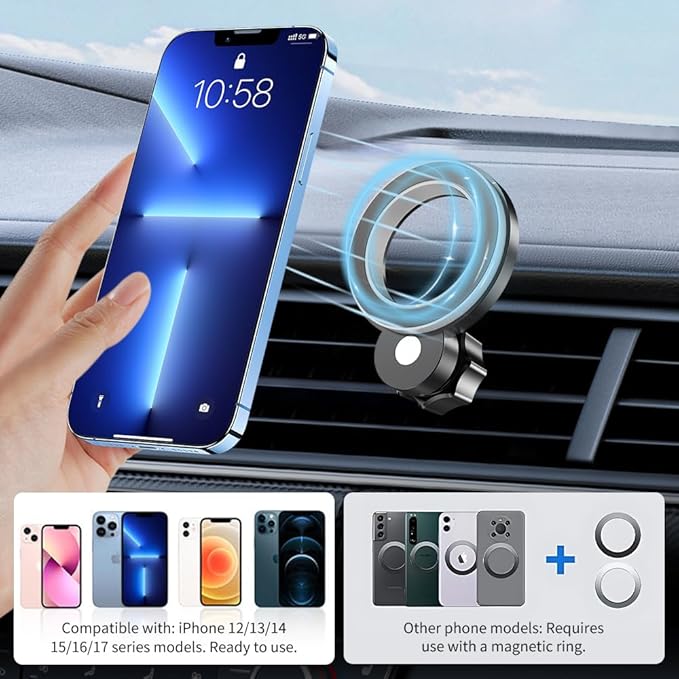 Car Magnetic Phone Mount for Toyota RAV4 2019-2025 [ 10.5 inch Touch Screen ] Auto Interior Accessories Best Cellphone Holder Mobile Cradle Cell Phones Navigation Charging Screen Magnet Stand