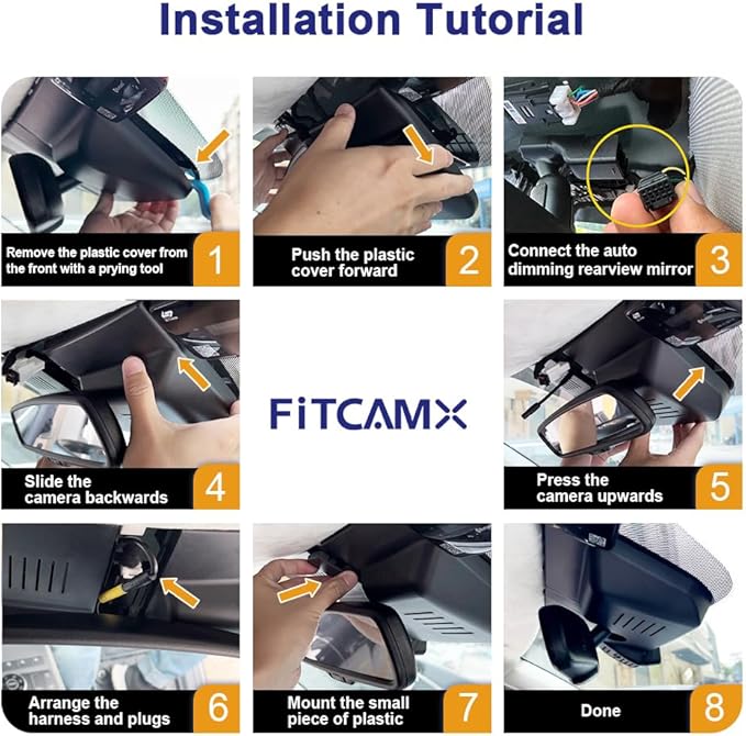 Fitcamx Front 4K+Rear 1080P Dash Cam Adapts for Kia Carnival 2022-2026 (Part No#R0510) LX LXS EX SX Prestige, OEM Style, Dual HD Video, WiFi & APP, Loop Recording, G-Sensor, Easy to Set, 128GB Card