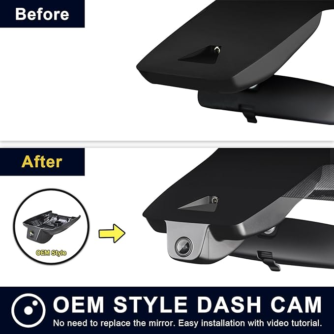 4K Dash Cam custom fit for Toyota Highlander & Hybrid Gen4 UX70 2020 2021 2022 2023 2024 2025 2026(Model A), E Limited L XLE XSE Platinum, Integrated OEM Look,UHD 2160P Video, App & WiFi, 64GB Card