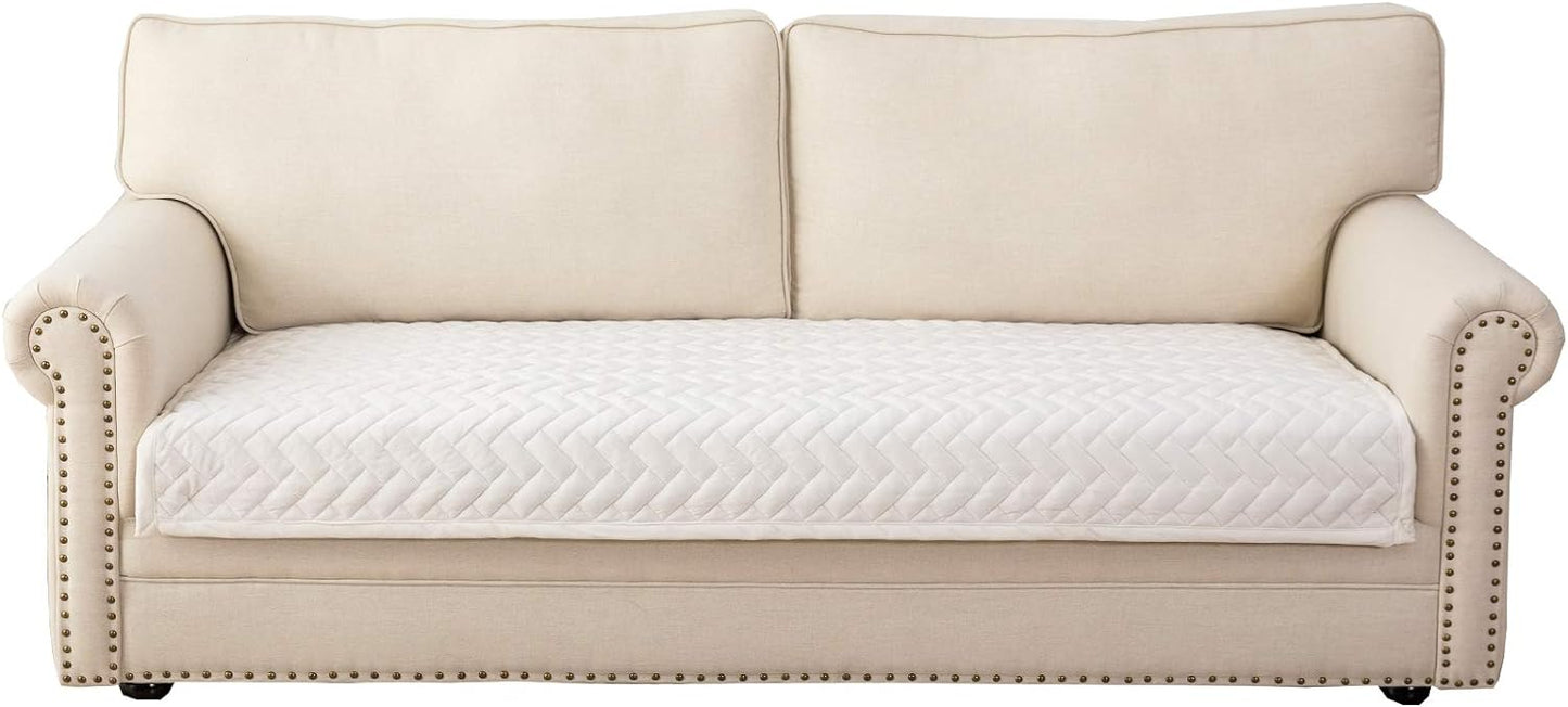 Eismodra Couch Cover,Sectional Couch Covers,Sofa Covers for 3 Cushion Couch,Anti-Slip Sofa Slipcovers for Dogs Cats Kids Loveseat Recliner L Shaped Armrest Backrest,White 43''x82''(Only 1 Piece)