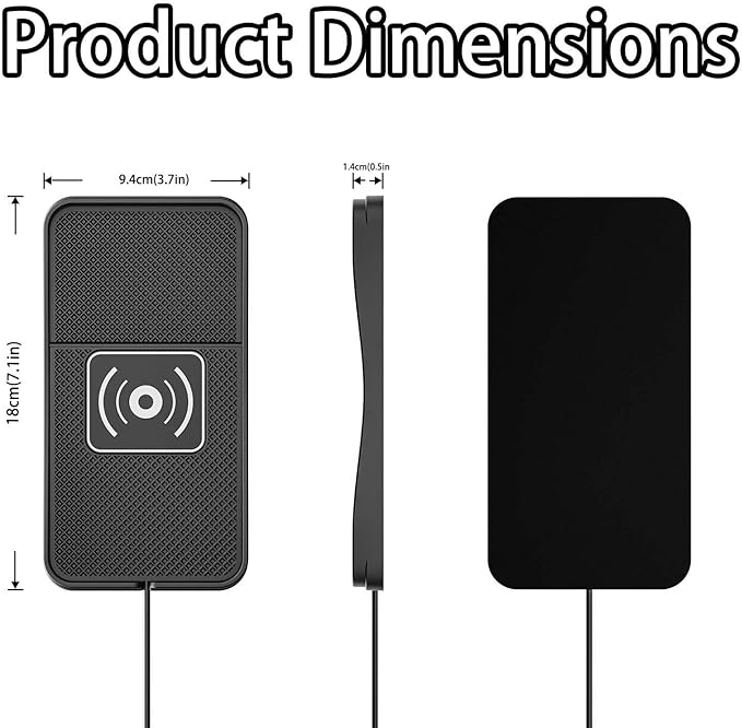 Car Wireless Charger Pad for Honda S2000 2000-2009, Fast Car Wireless Charging Pad for Car Center Console, Non Slip Charging Mat,1M-USB