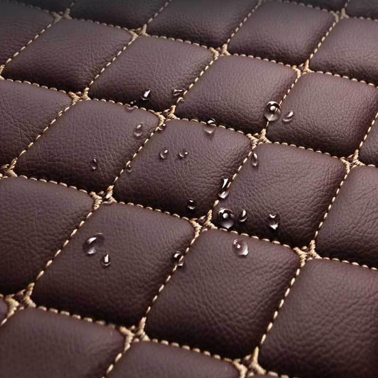 Customized personalized car floor mats, all-weather luxury car floor mats, waterproof and anti slip leather car floor mat lining, 95% customized car, truck, and SUV floor mats (Edge light brown1)