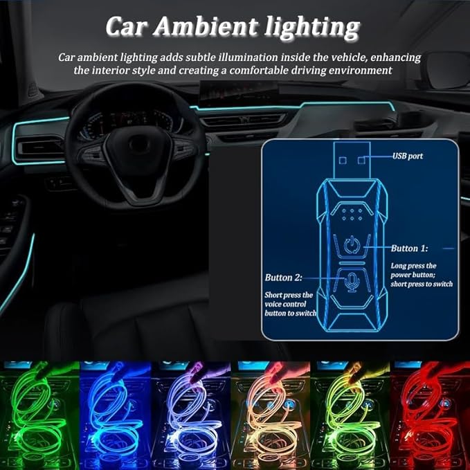 Car LED Strip Light for Chevrolet Trax LS/1RS/LT/2RS/ACTIV 2024 2025, 6 in 1 Car Ambient Lighting Kits, Interior Interior Light Sync to Music, Auto Decorations Interior Accessories, 8M